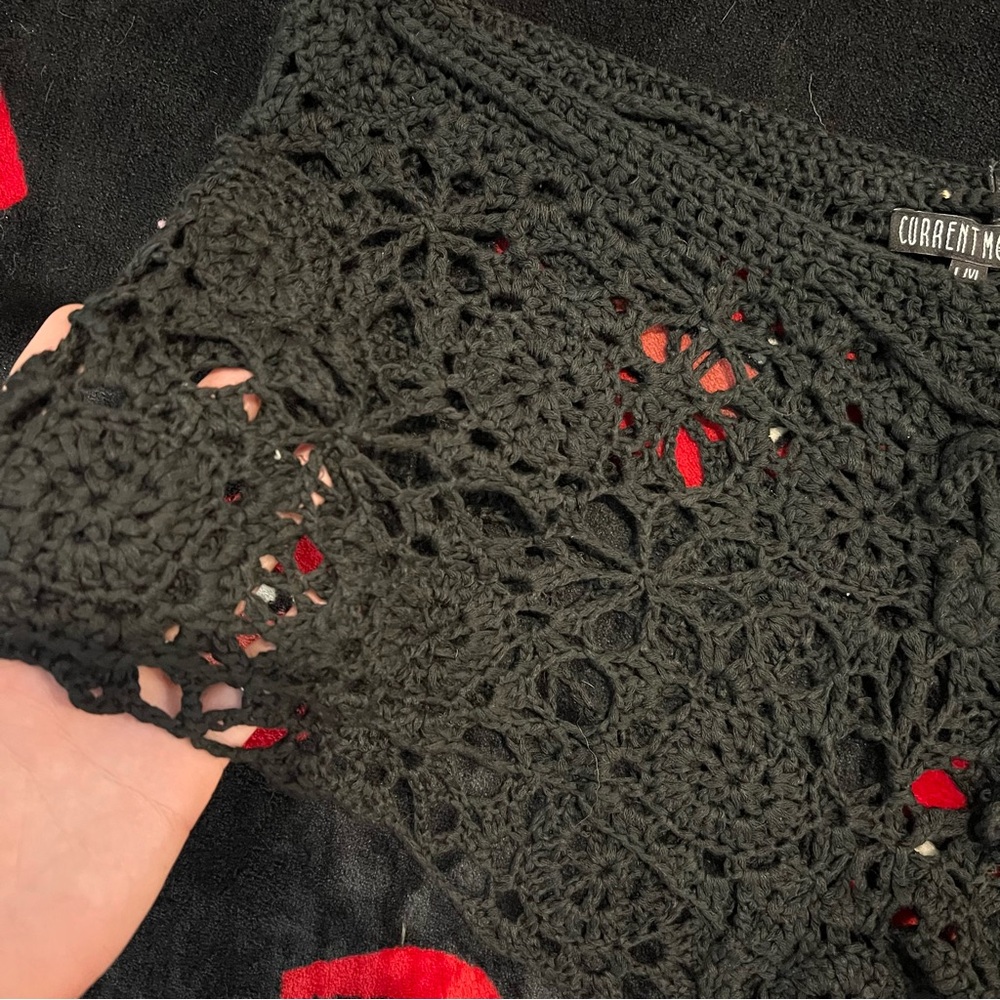 Dolls Kill x Current Mood - PALMS RETREAT CROCHET SHORTS - BLACK - Picture 3 of 6